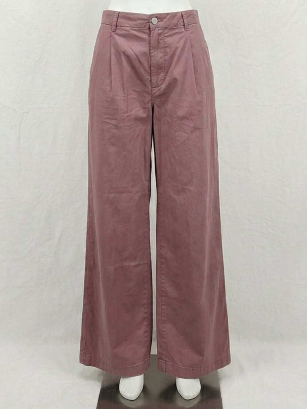 CALVIN KLEIN JEANS Women’s Size 16 Mauve Cotton Pleated Wide Leg Casual Pants